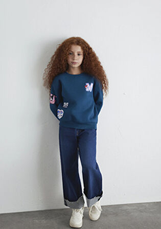 Hello Kitty Baskılı Lacivert Sweatshirt 7S10164-89110