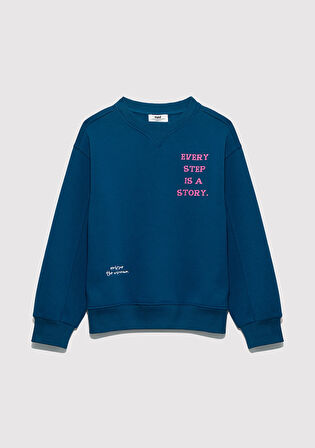 Baskılı Lacivert Sweatshirt 7S10156-89110