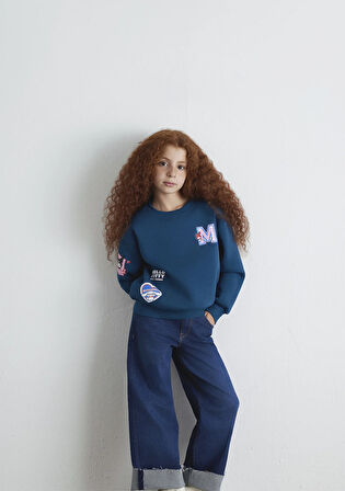 Hello Kitty Baskılı Lacivert Sweatshirt 7S10164-89110