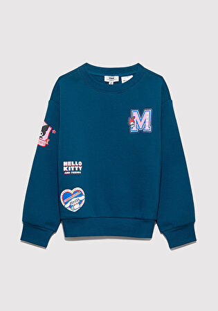 Hello Kitty Baskılı Lacivert Sweatshirt 7S10164-89110