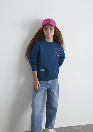 Baskılı Lacivert Sweatshirt 7S10156-89110