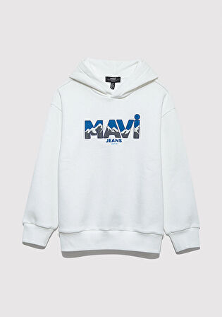 Mavi Jeans Baskılı Ekru Sweatshirt 6S10158-70057