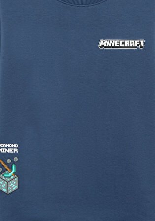 Minecraft Baskılı Lacivert Sweatshirt 6S10164-70720