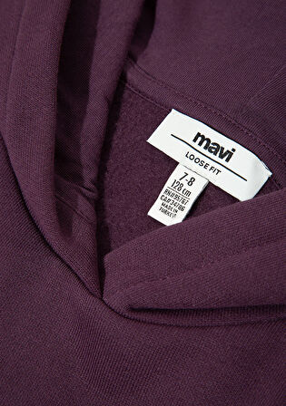 Baskılı Mor Sweatshirt 7S10154-70635