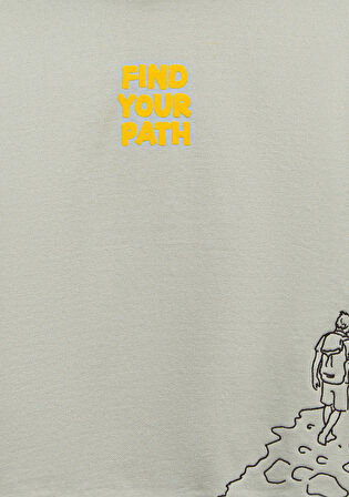 Kapüşonlu Baskılı Yeşil Sweatshirt 6S10149-70155