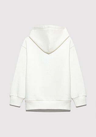 Mavi Logo Kapüşonlu Ekru Sweatshirt 6S10167-70057