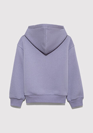 Mavi Logo Baskılı Kapüşonlu Mor Sweatshirt 7610035-88095