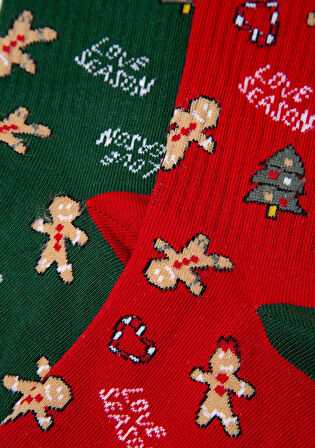 Yılbaşı Temalı 2li Soket Çorap 0912127-84057