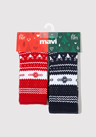 Yılbaşı Temalı 2li Soket Çorap 0912128-84057