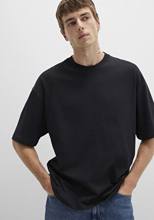 Bisiklet Yaka Siyah Basic Tişört 0613113-900