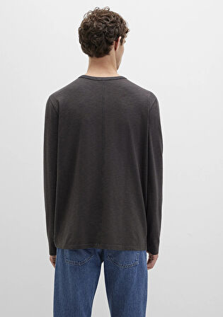 Gri Uzun Kollu Tişört 0613117-70092