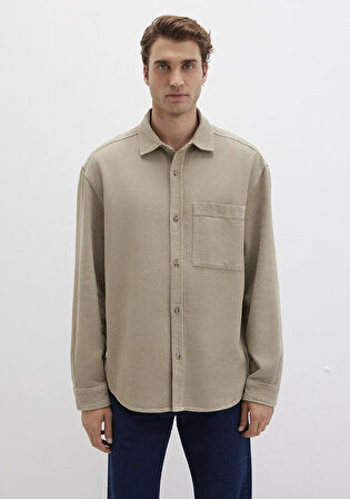 Cep Detaylı Bej Gömlek 0211760-70360