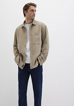 Cep Detaylı Bej Gömlek 0211760-70360