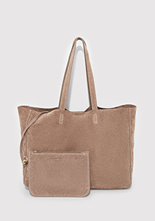 Süet Deri Kahverengi Omuz Çantası 1913693-70367