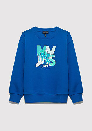 MVJNS Bisiklet Yaka Mavi Sweatshirt 6S10157-82491