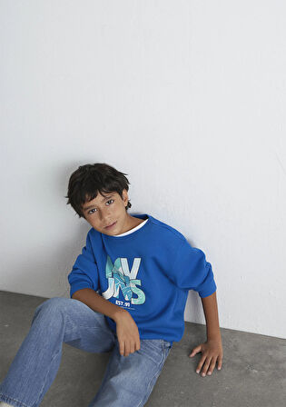 MVJNS Bisiklet Yaka Mavi Sweatshirt 6S10157-82491