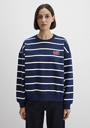 Çizgili Lacivert Sweatshirt 1S10456-84634