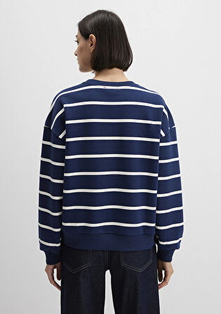 Çizgili Lacivert Sweatshirt 1S10456-84634