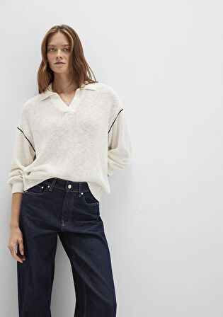 Kol Detaylı Bej Triko Polo 1710834-91338