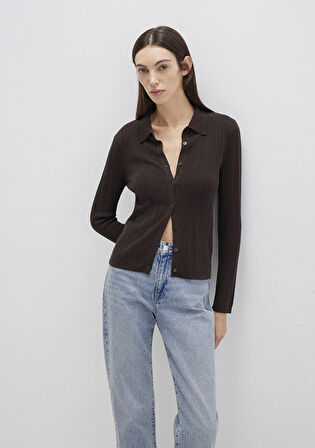 Yün Karışımlı Kahverengi Triko Polo 1710838-90704