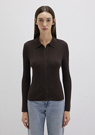 Yün Karışımlı Kahverengi Triko Polo 1710838-90704