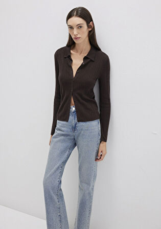 Yün Karışımlı Kahverengi Triko Polo 1710838-90704