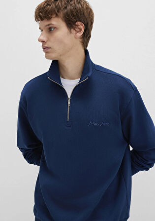 Mavi Jeans Yarı Fermuarlı Lacivert Sweatshirt 0S10555-89353