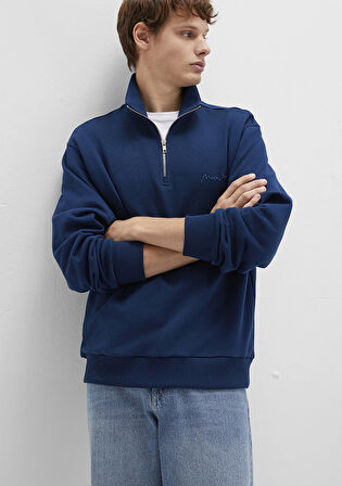 Mavi Jeans Yarı Fermuarlı Lacivert Sweatshirt 0S10555-89353