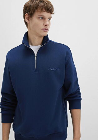 Mavi Jeans Yarı Fermuarlı Lacivert Sweatshirt 0S10555-89353