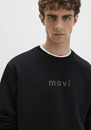 Mavi Logo Baskılı Siyah Sweatshirt 0S10556-900