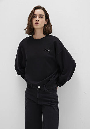 Mavi Logo Baskılı Siyah Sweatshirt 1S10490-900