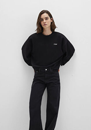 Mavi Logo Baskılı Siyah Sweatshirt 1S10490-900