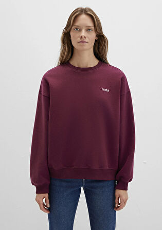 Mavi Logo Baskılı Bordo Sweatshirt 1S10490-90705