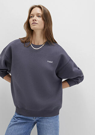 Mavi Logo Baskılı Gri Sweatshirt 1S10490-80932
