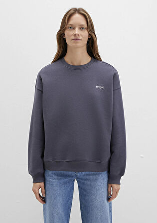 Mavi Logo Baskılı Gri Sweatshirt 1S10490-80932