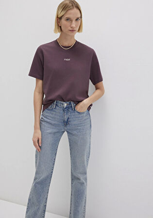 Logo Baskılı Bordo Tişört 1612829-70260