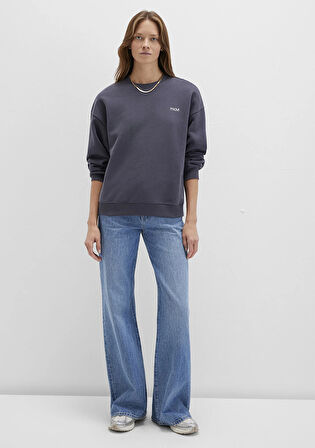 Mavi Logo Baskılı Gri Sweatshirt 1S10490-80932