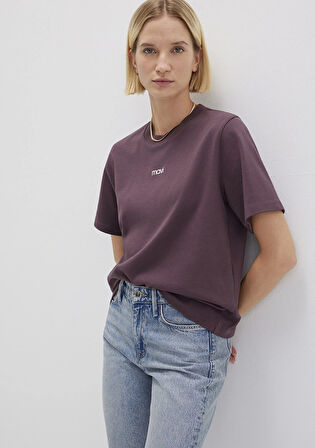 Mavi Logo Baskılı İnterlok Bordo Tişört 1612829-70260