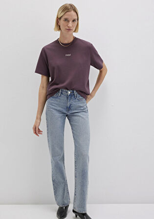 Mavi Logo Baskılı İnterlok Bordo Tişört 1612829-70260