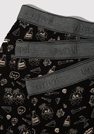 3lü Baskılı Siyah Boxer 0912232-900