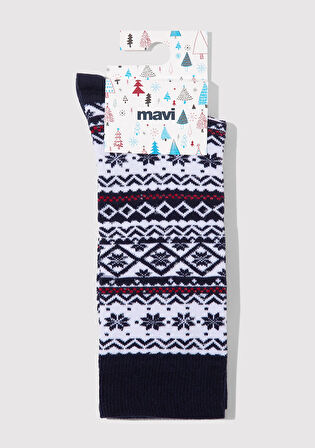 Yılbaşı Temalı Lacivert Soket Çorap 0912115-70490