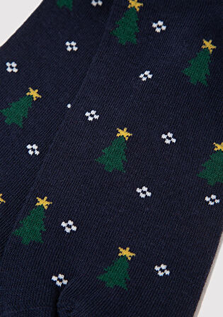 Yılbaşı Temalı Lacivert Soket Çorap 0912110-70490