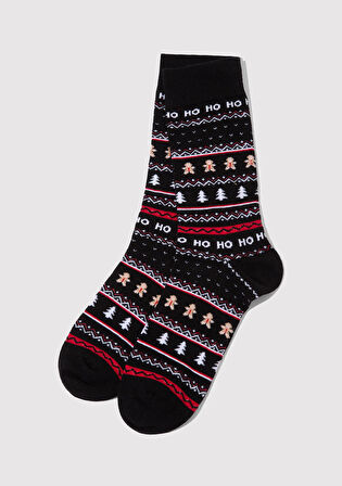 Yılbaşı Temalı Lacivert Soket Çorap 0912108-70490