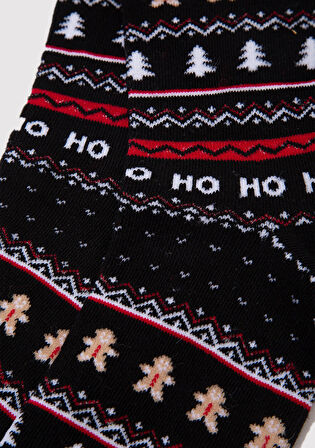 Yılbaşı Temalı Lacivert Soket Çorap 0912108-70490