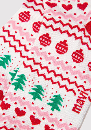 Yılbaşı Temalı Beyaz Soket Çorap 1913662-70053