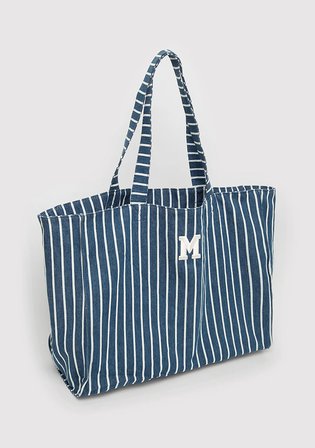 M Logo İşlemeli Denim Omuz Çantası 1913787-32177