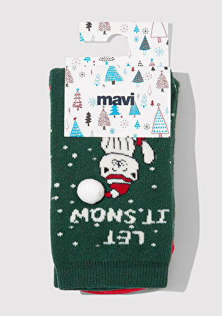 Yılbaşı Temalı Haki Bot Çorabı 1913702-27150