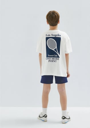 Tennis Club Baskılı Ekru Tişört 6610400-70057