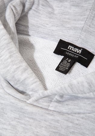 Mavi Logo Baskılı Gri Sweatshirt 6S10113-88467