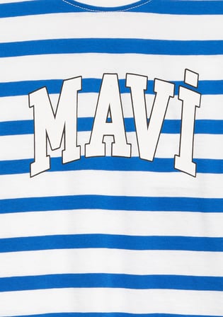 Mavi 6610251-91364 Mavi Baskılı Mavi Tişört